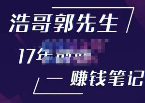 浩哥郭先生17年创业赚米笔记，打开你对很多东西的认知，让你知道原来赚钱或创业不单单是发力就行-乌龙学社