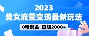 2023美女流量变现最新玩法，0粉撸金，日赚2000+，实测日引流300+-乌龙学社