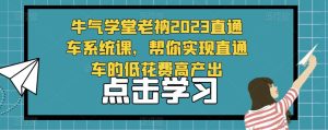 牛气学堂老衲2023直通车系统课，帮你实现直通车的低花费高产出-乌龙学社
