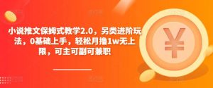 小说推文保姆式教学2.0，另类进阶玩法，0基础上手，轻松月撸1w无上限，可主可副可兼职-乌龙学社