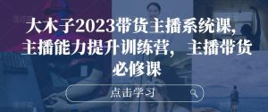 大木子2023带货主播系统课，主播能力提升训练营，主播带货必修课-乌龙学社