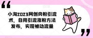 ​小淘2023网创类粉引流术，自用引流涨粉方法发布，实现被动流量-乌龙学社