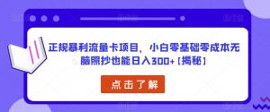 正规暴利流量卡项目，小白零基础零成本无脑照抄也能日入300+【揭秘】-乌龙学社
