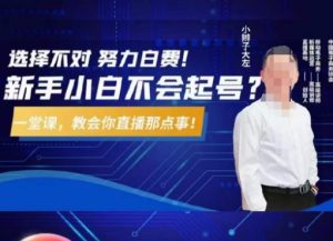 大左教您从0到1做直播带货，选择不对，努力白费，5小时课程搞定那点事，解决你起号问题-乌龙学社