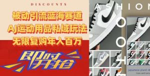 被动引流蓝海赛道，AJ运动用品私域玩法，无限复购年入百万【揭秘】-乌龙学社