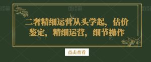 二奢精细运营从头学起，估价鉴定，精细运营，细节操作-乌龙学社