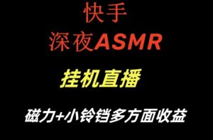 快手深夜ASMR挂机直播，磁力+小铃铛收益（附带工具和5G素材）【揭秘】-乌龙学社