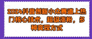 2024抖音创新小众赛道上热门核心技术，超级涨粉，多种变现方式【揭秘】-乌龙学社