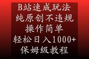 B站速成玩法，纯原创不违规，操作简单，轻松日入1000+，保姆级教程【揭秘】-乌龙学社