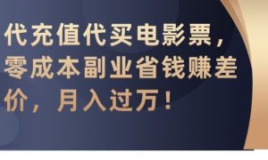 代充值代买电影票，零成本副业省钱赚差价，月入过万【揭秘】-乌龙学社