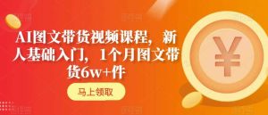 AI图文带货视频课程，新人基础入门，1个月图文带货6w+件-乌龙学社