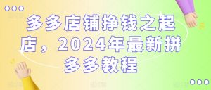 多多店铺挣钱之起店，2024年最新拼多多教程-乌龙学社
