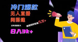 冷门爆款直播间手把手搭建，流量巨大，日入3k+【揭秘】-乌龙学社