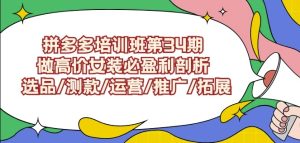 拼多多培训班第34期:做高价女装必盈利剖析选品/测款/运营/推广/拓展-乌龙学社