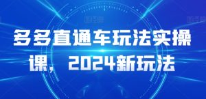 多多直通车玩法实操课，2024新玩法-乌龙学社