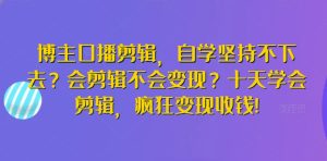 博主口播剪辑，自学坚持不下去？会剪辑不会变现？十天学会剪辑，疯狂变现收钱!-乌龙学社