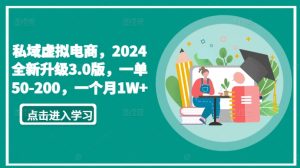 私域虚拟电商，2024全新升级3.0版，一单50-200，一个月1W+【揭秘】-乌龙学社