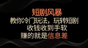 短剧风暴，教你冷门玩法，玩转短剧，收钱收到手软【揭秘】-乌龙学社