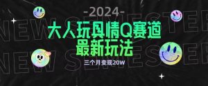 全新大人玩具情Q赛道合规新玩法，公转私域不封号流量多渠道变现，三个月变现20W【揭秘】-乌龙学社