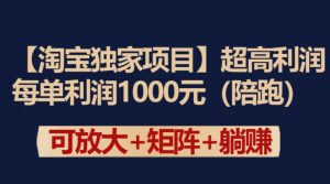 【淘宝独家项目】超高利润：每单利润1000元【揭秘】-乌龙学社