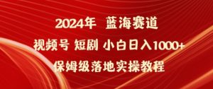 2024年视频号短剧新玩法小白日入1000+保姆级落地实操教程【揭秘】-乌龙学社