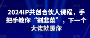 2024IP共创合伙人课程，手把手教你“割韭菜”，下一个大佬就是你-乌龙学社