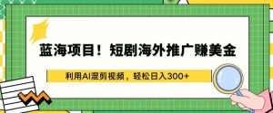 蓝海项目!短剧海外推广赚美金，利用AI混剪视频，轻松日入300+【揭秘】-乌龙学社