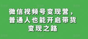 微信视频号变现营，普通人也能开启带货变现之路-乌龙学社