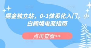 掘金独立站，0-1体系化入门，小白跨境电商指南-乌龙学社
