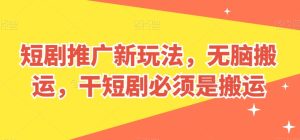 短剧推广新玩法，无脑搬运，干短剧必须是搬运【揭秘】-乌龙学社