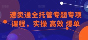 速卖通全托管专题专项课程,实操 高效 爆单-乌龙学社