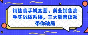 销售高手蜕变营,美业销售高手实战体系课,三大销售体系带你破局-乌龙学社