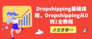 Dropshipping基础课程，Dropshipping从0到1全教程-乌龙学社