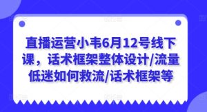 直播运营小韦6月12号线下课，话术框架整体设计/流量低迷如何救流/话术框架等-乌龙学社