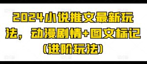 2024小说推文最新玩法，动漫剧情+图文标记(进阶玩法)-乌龙学社