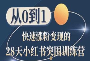 28天小红书突围训练营，从0到1快速涨粉变现-乌龙学社