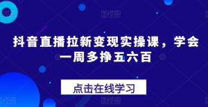 抖音直播拉新变现实操课，学会一周多挣五六百-乌龙学社