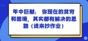 某付费文章：年中巨献： 你现在的贫穷和困境，其实都有解决的思路 (进来抄作业)-乌龙学社
