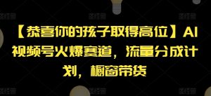 【恭喜你的孩子取得高位】AI视频号火爆赛道，流量分成计划，橱窗带货【揭秘】-乌龙学社