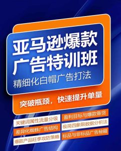 亚马逊爆款广告特训班，快速掌握亚马逊关键词库搭建方法，有效优化广告数据并提升旺季销量-乌龙学社