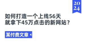 某付费文章《如何打造一个上线56天就拿下45万点击的新网站?》-乌龙学社