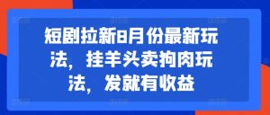 短剧拉新8月份最新玩法，挂羊头卖狗肉玩法，发就有收益-乌龙学社