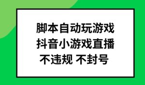 脚本自动玩游戏，抖音小游戏直播，不违规不封号可批量做【揭秘】-乌龙学社