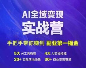 Ai全域变现实战营，手把手带你赚到副业第1桶金-乌龙学社