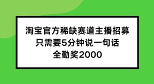淘宝官方稀缺赛道主播招募 ,只需要5分钟说一句话, 全勤奖2000【揭秘】-乌龙学社