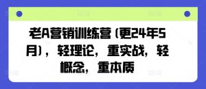 老A营销训练营(更24年8月)，轻理论，重实战，轻概念，重本质-乌龙学社