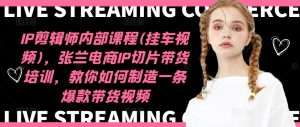 IP剪辑师内部课程(挂车视频)（更新09月），张兰电商IP切片带货培训，教你如何制造一条爆款带货视频-乌龙学社