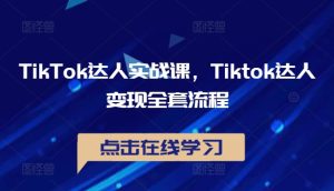 TikTok达人实战课，Tiktok达人变现全套流程-乌龙学社