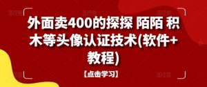 外面卖400的探探 陌陌 积木等头像认证技术(软件+教程)-乌龙学社