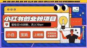 小红书创业粉项目日+500粉，每天20分钟躺赚长尾收益，无脑操作，宝妈，小白抓紧冲【揭秘】-乌龙学社